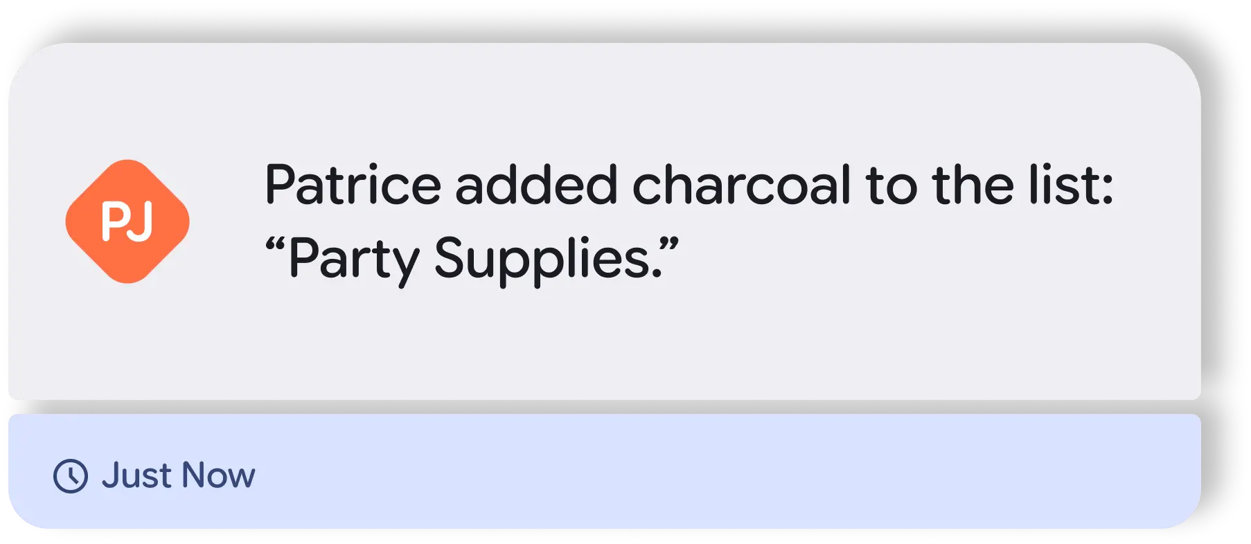 Activity notification top