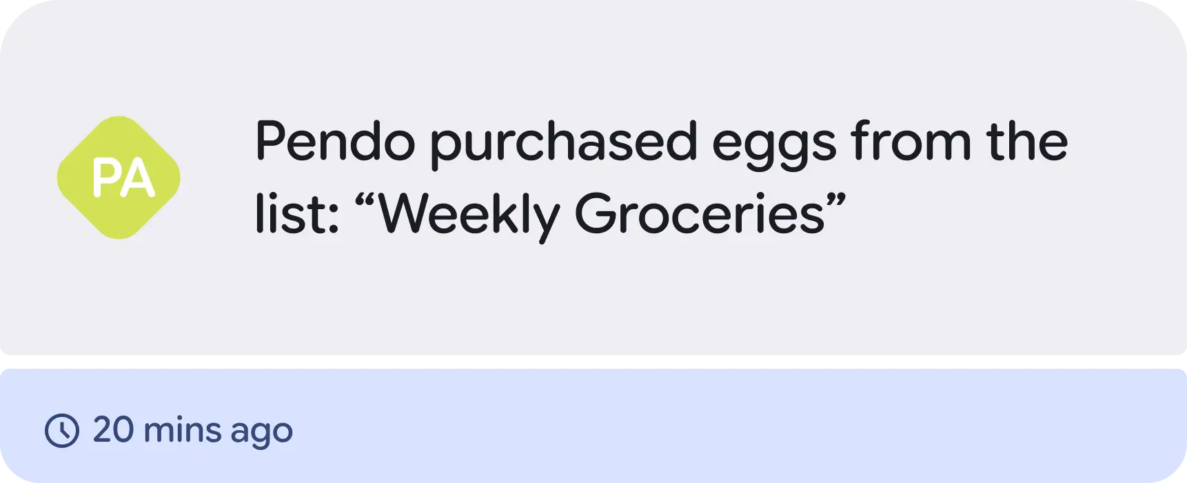 Activity notification middle