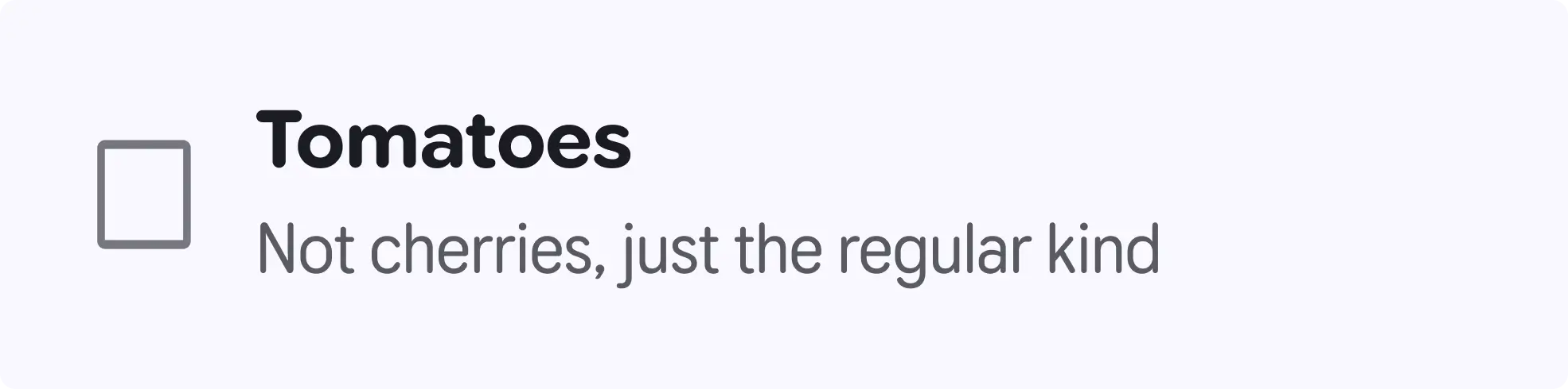 Grocery list item 1